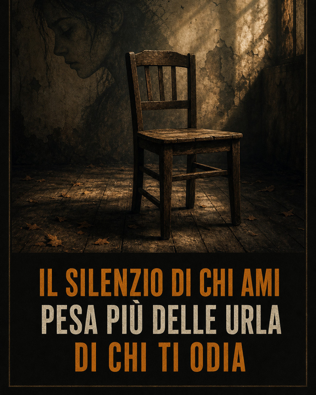 IL SILENZIO DI CHI AMI PESA PIÙ DELLE URLA DI CHI TI ODIA