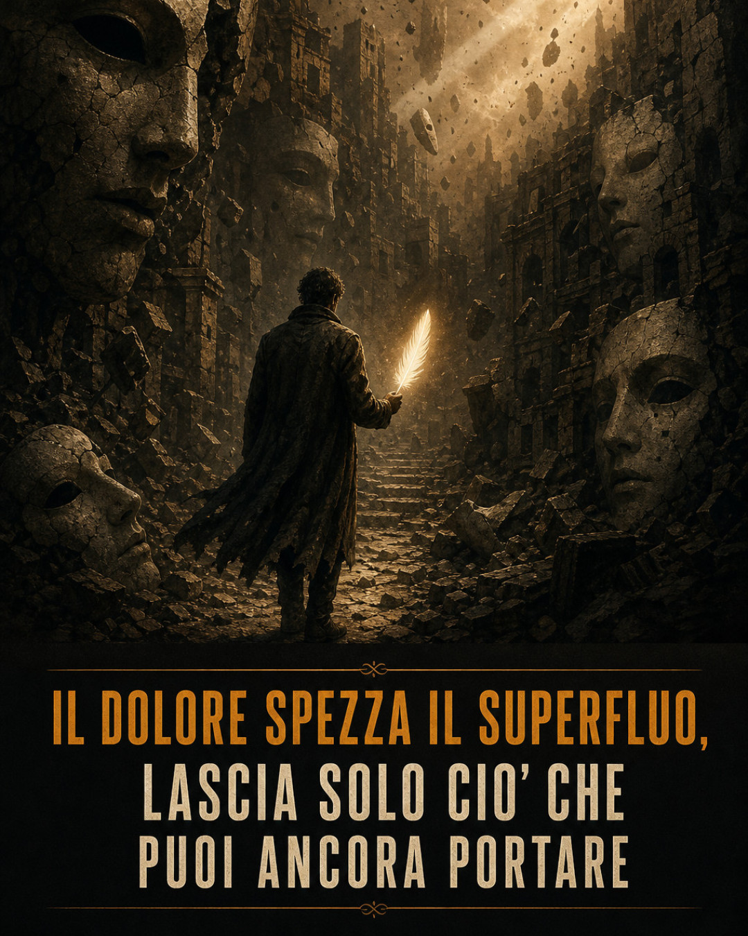 IL DOLORE SPEZZA IL SUPERFLUO, LASCIA SOLO CIO' CHE PUOI ANCORA PORTARE