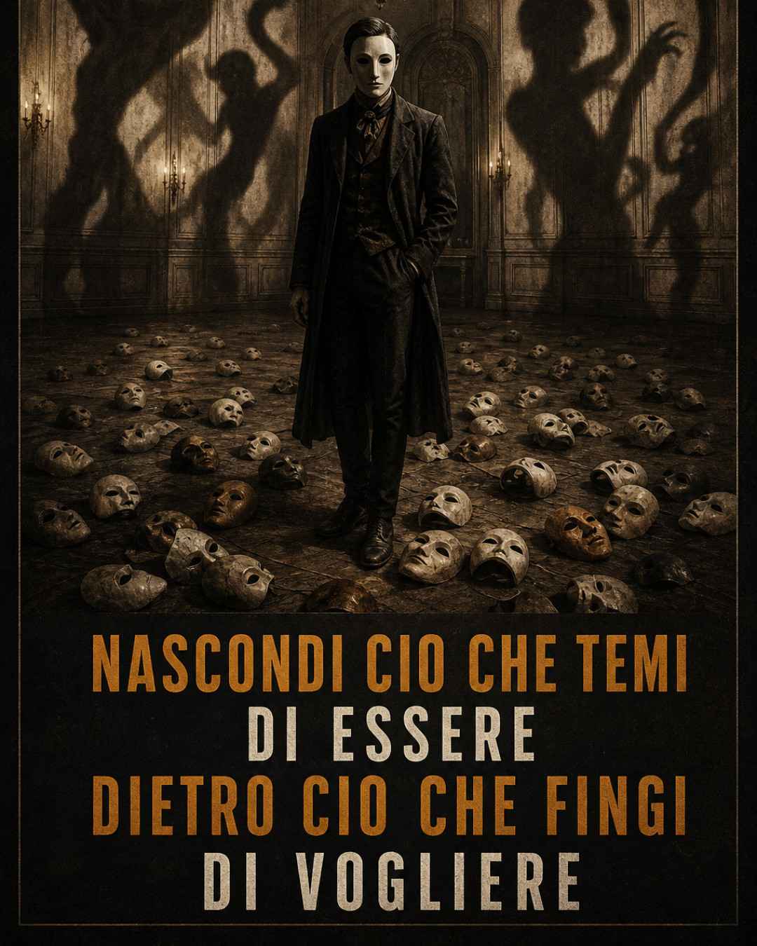 NASCONDI CIO CHE TEMI DI ESSERE DIETRO CIO CHE FINGI DI VOGLIERE