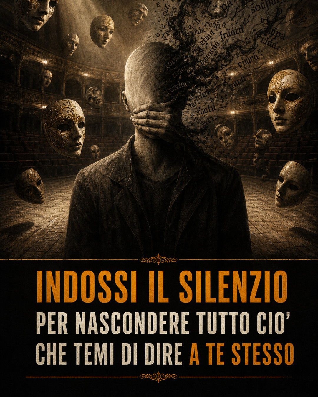 INDOSSI IL SILENZIO PER NASCONDERE TUTTO CIO' CHE TEMI DI DIRE A TE STESSO
