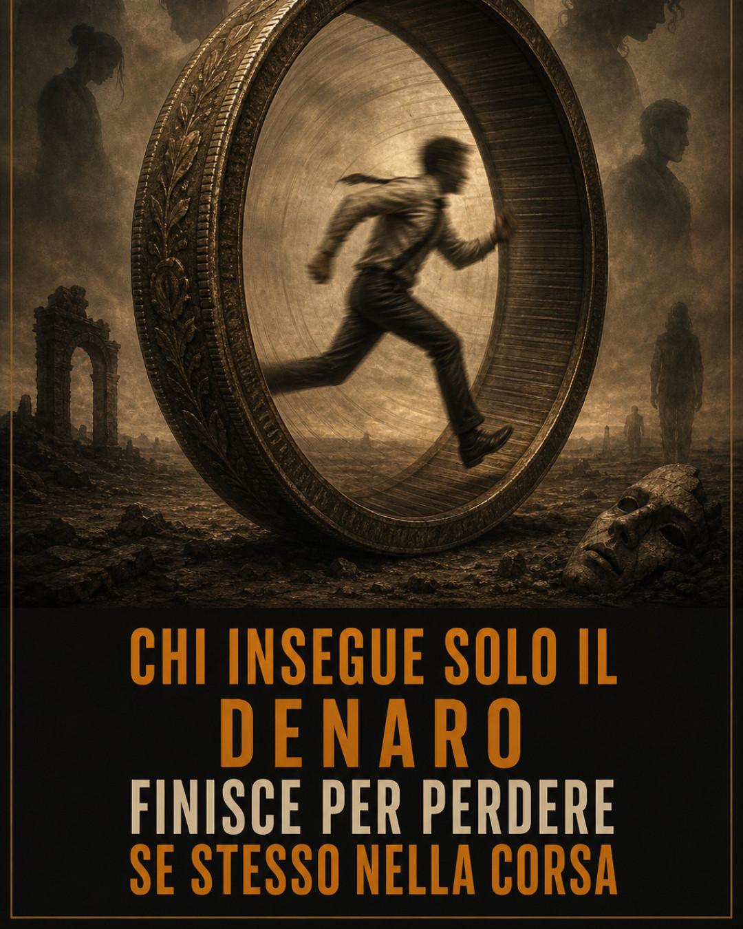 CHI INSEGUE SOLO IL DENARO FINISCE PER PERDERE SE STESSO NELLA CORSA