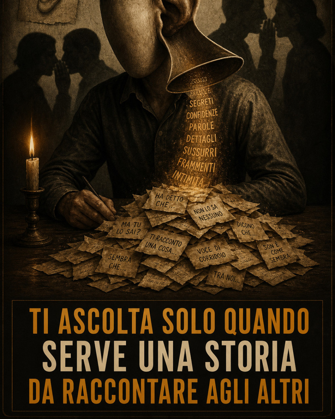 TI ASCOLTA SOLO QUANDO SERVE UNA STORIA DA RACCONTARE AGLI ALTRI