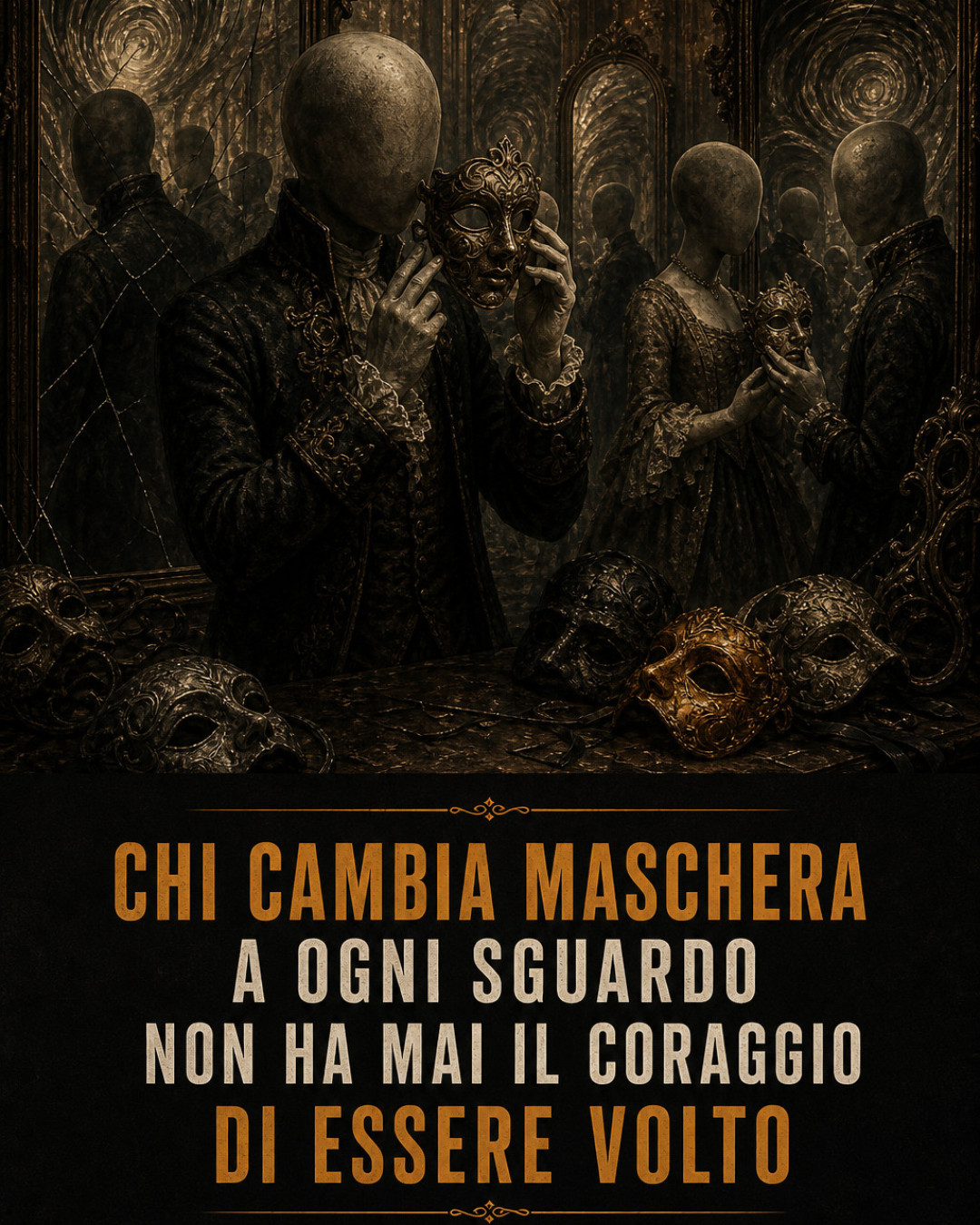 CHI CAMBIA MASCHERA A OGNI SGUARDO NON HA MAI IL CORAGGIO DI ESSERE VOLTO
