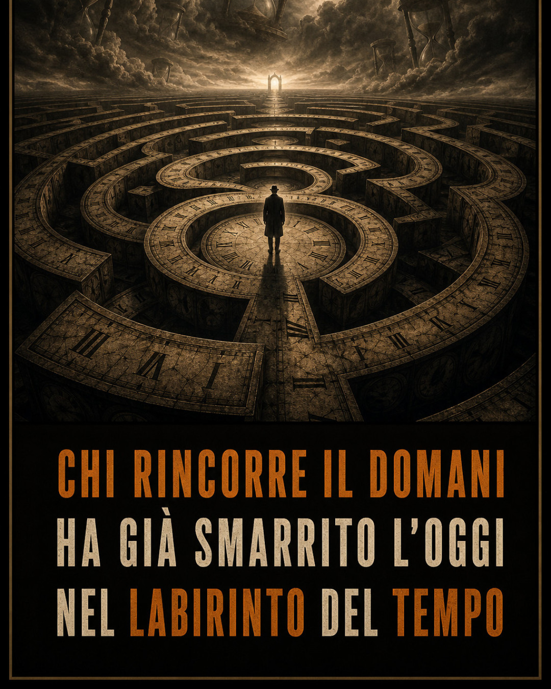 CHI RINCORRE IL DOMANI HA GIÀ SMARRITO L'OGGI NEL LABIRINTO DEL TEMPO