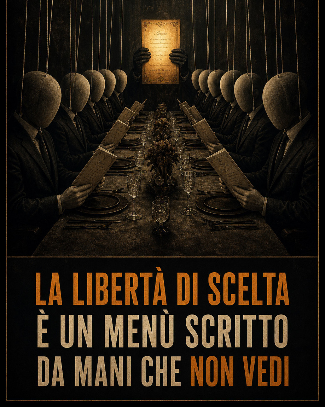 LA LIBERTÀ DI SCELTA È UN MENÙ SCRITTO DA MANI CHE NON VEDI