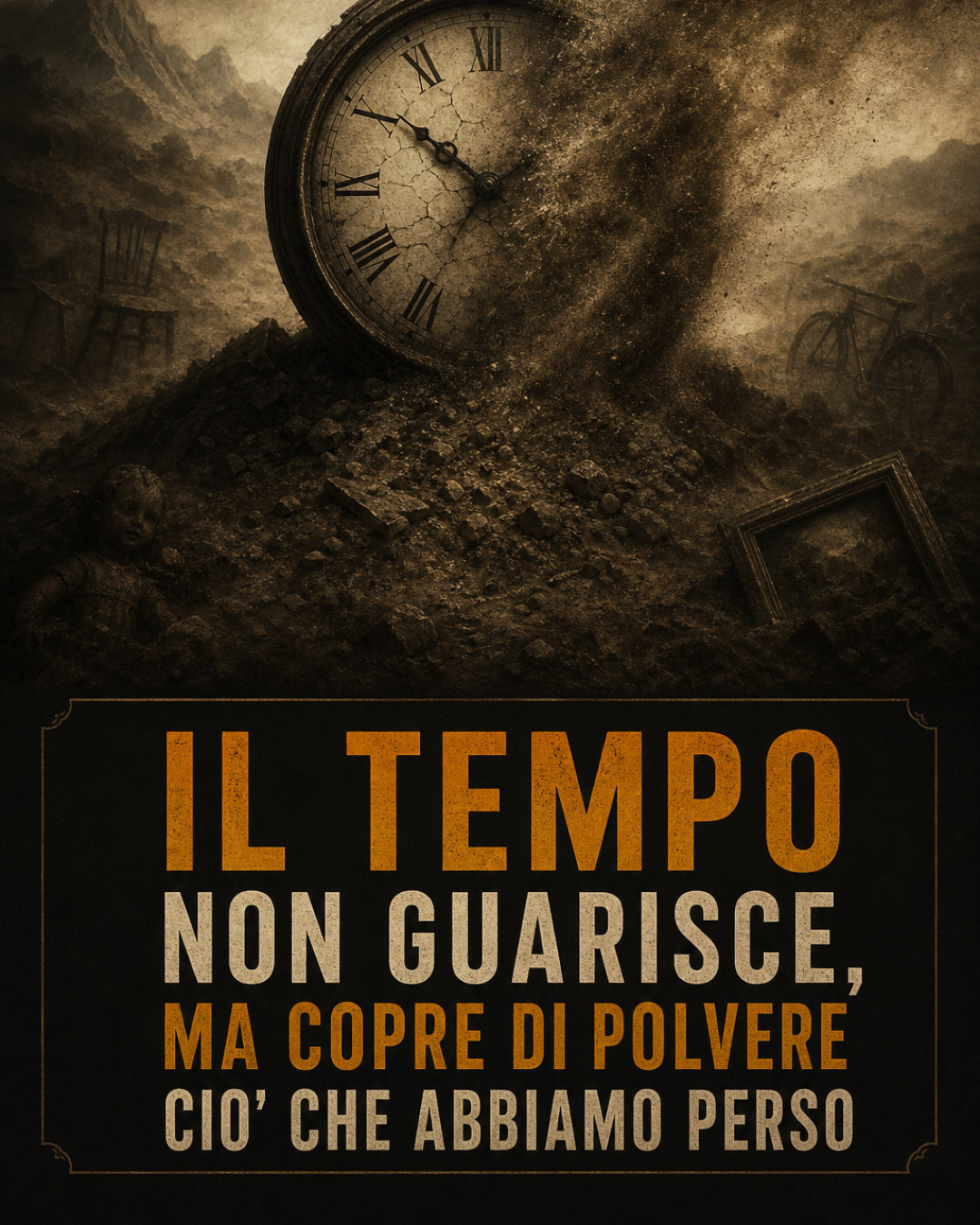 IL TEMPO NON GUARISCE, MA COPRE DI POLVERE CIO’ CHE ABBIAMO PERSO